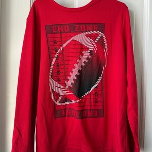 Boys Jumping Beans Red End Zone Football Long Sleeve Tee sz 8